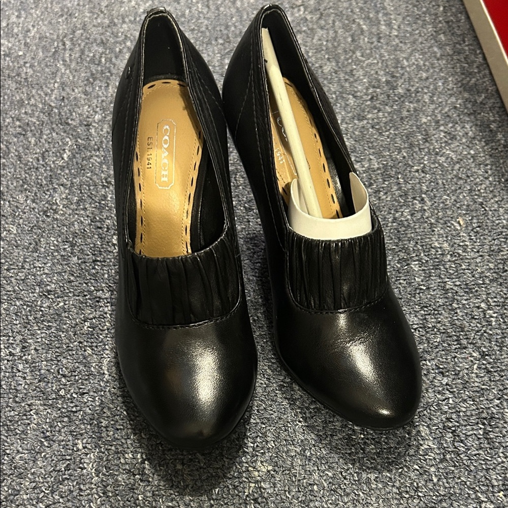 Coach Black Leather Heels
